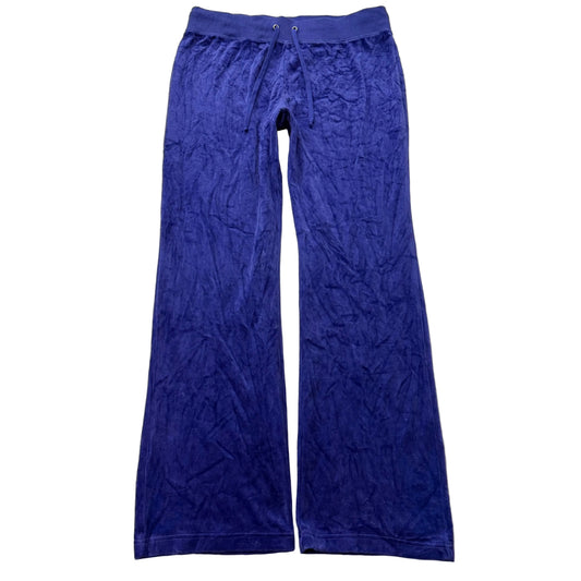 Juicy Couture Women's Deep Cobalt Velour Flared Track Pant Loungewear Size XL