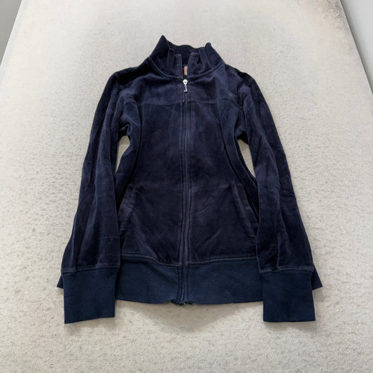 Juicy Couture Women's Navy Blue Velour Tracksuit Set Track Jacket & Pants Size M