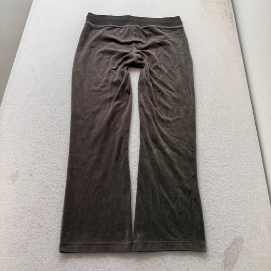 Juicy Couture Women's Dark Brown Velour Flared Track Pants Drawstring Y2K Size M