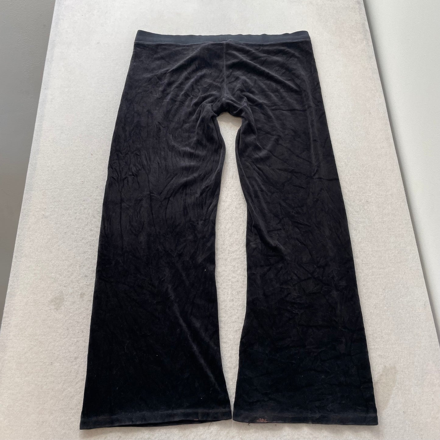 Juicy Couture Women's Black Velour Tracksuit Set Hoodie & Pant Dog Logo Size XL