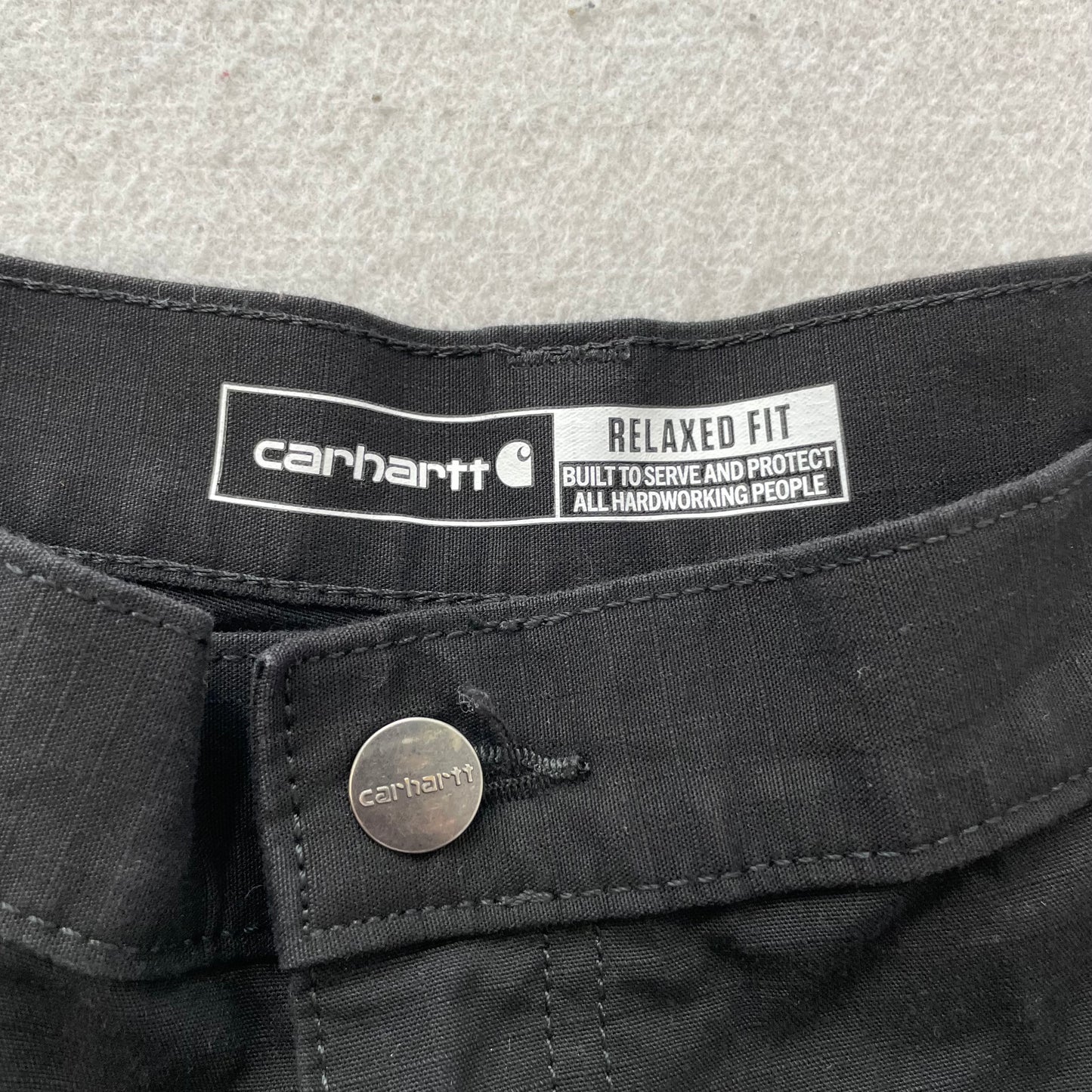 Carhartt Relaxed Fit Men's Black Cargo Shorts Utility Pockets Workwear Size 38