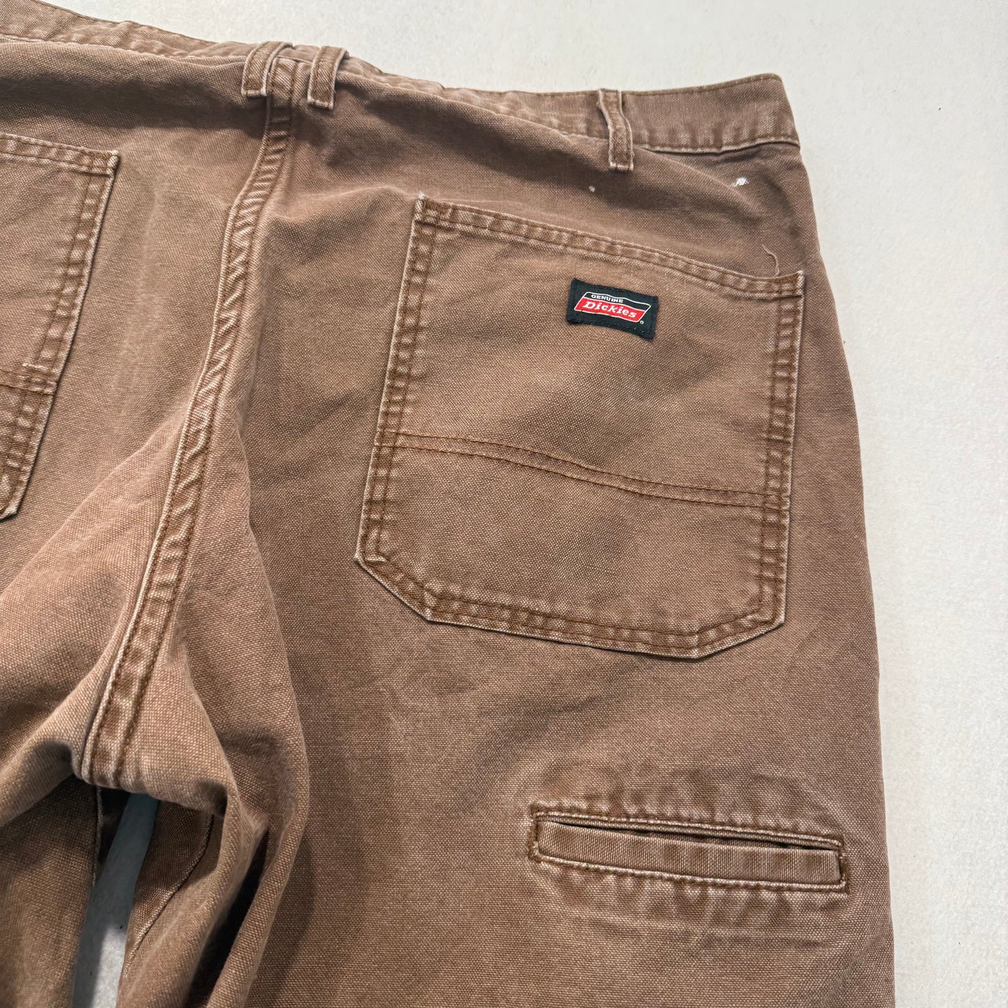 Dickies Men's Brown Straight Leg Carpenter Pants Tool Pockets Workwear Size 36