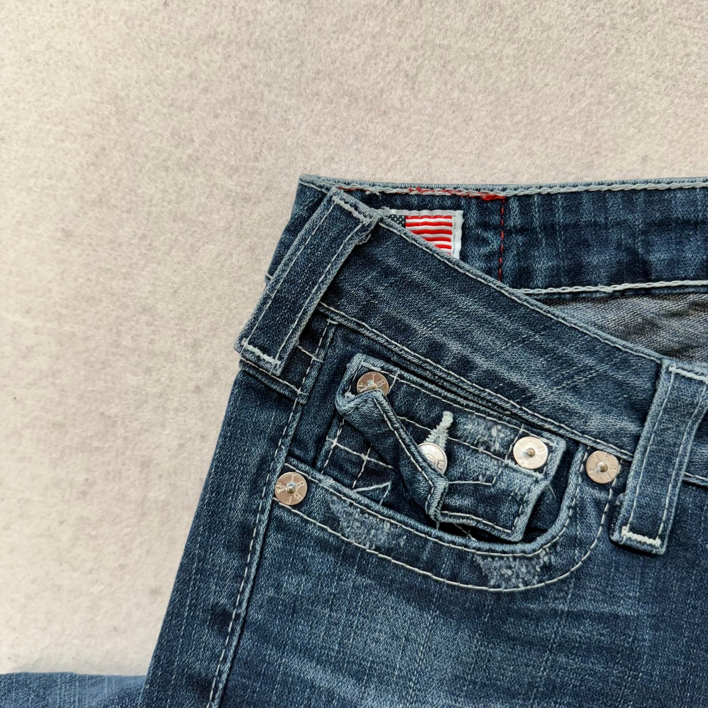 True Religion Jodie Women Dark Blue Denim Skinny Jeans Back Flap Pockets Size 27