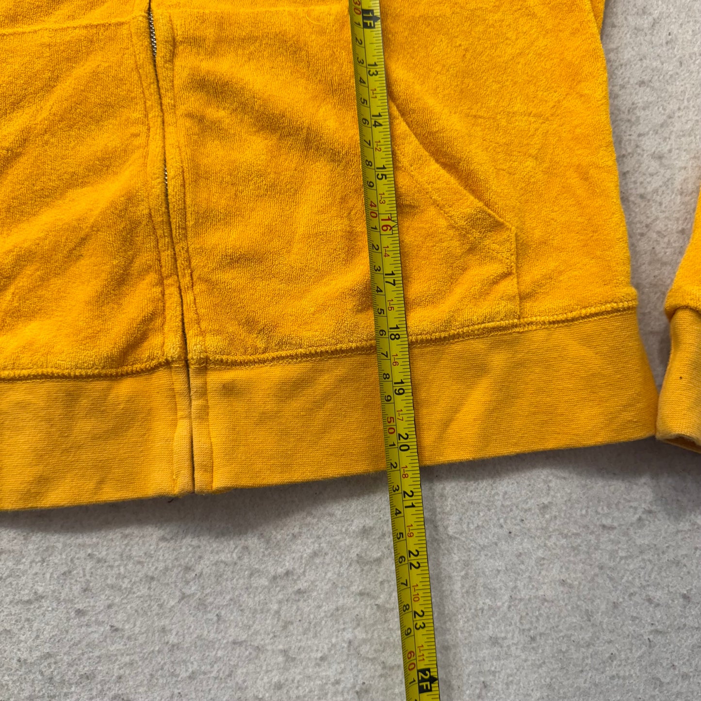 Juicy Couture Women's Yellow Terry Cloth Zip-Up Hoodie Palm Tree Graphic Size XL