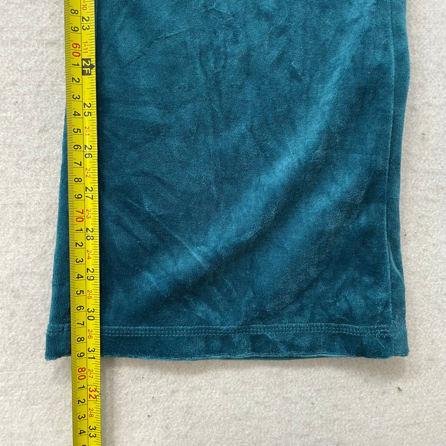 Vintage Juicy Couture Women's Teal Velour Flared Track Pants Pockets Y2k Size S