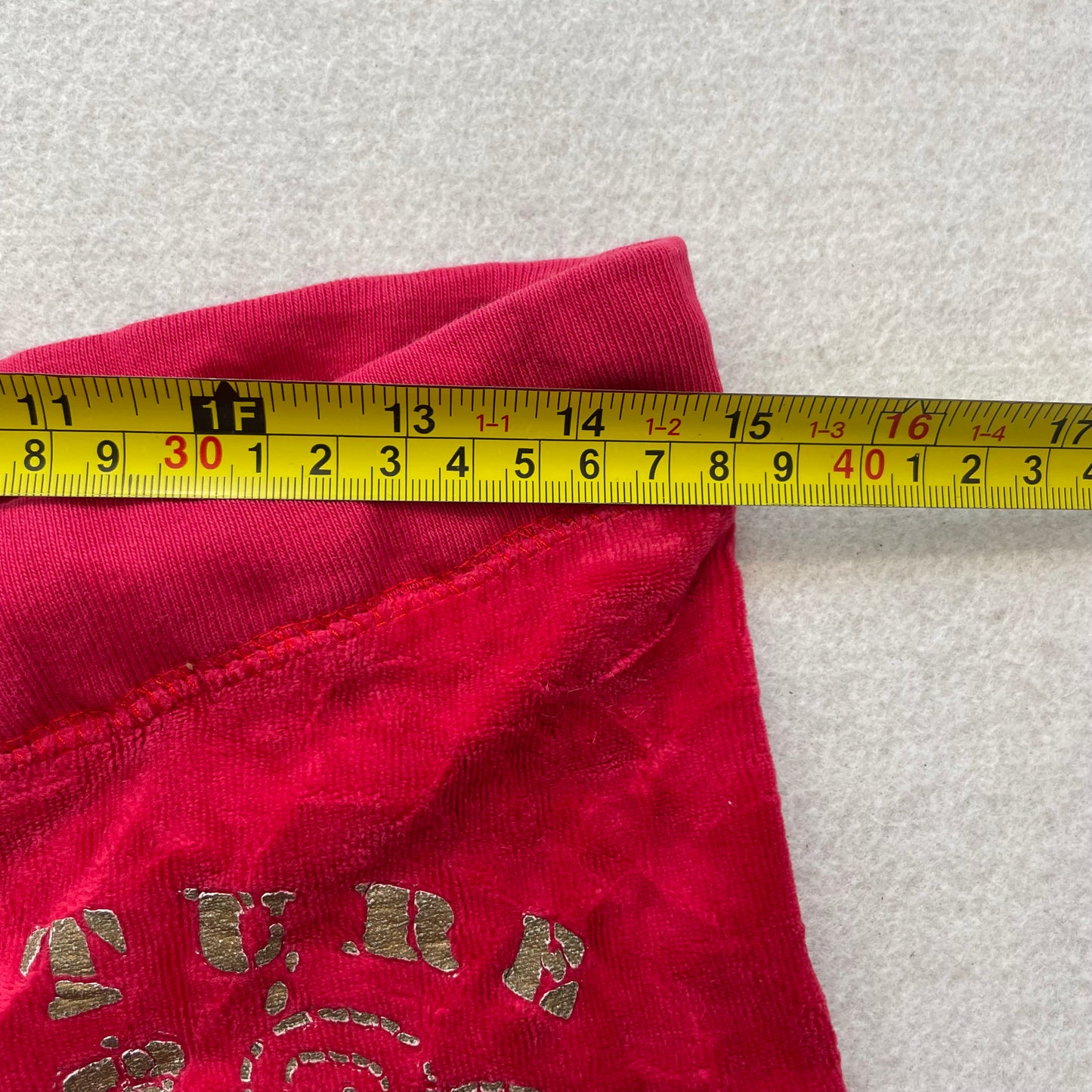 Juicy Couture Women Red Velour Tracksuit Set Zip-Up Hoodie & Flare Pant Size S/M