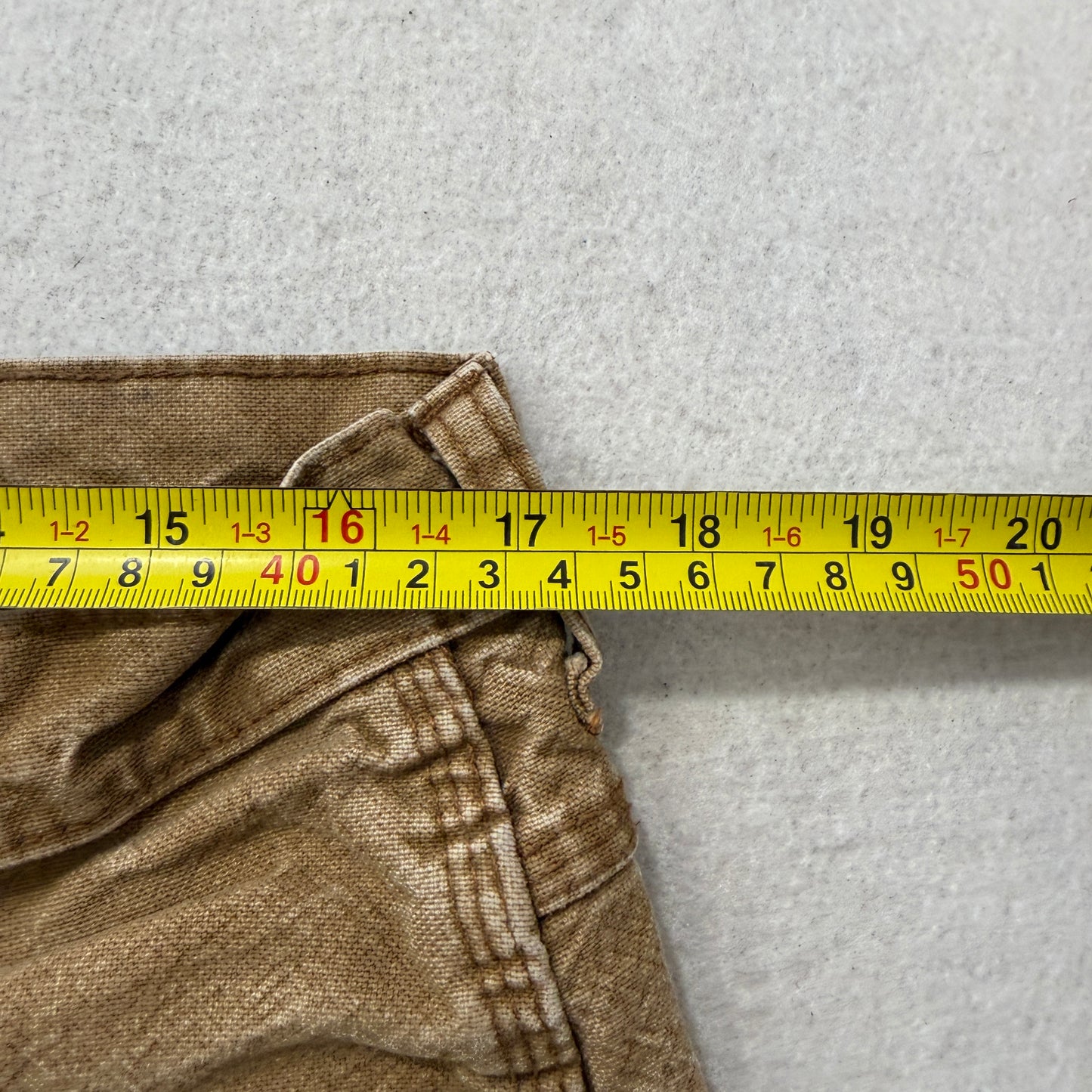 Genuine Dickies Men's Khaki Relaxed Fit Carpenter Pants Pockets Logo Size W34