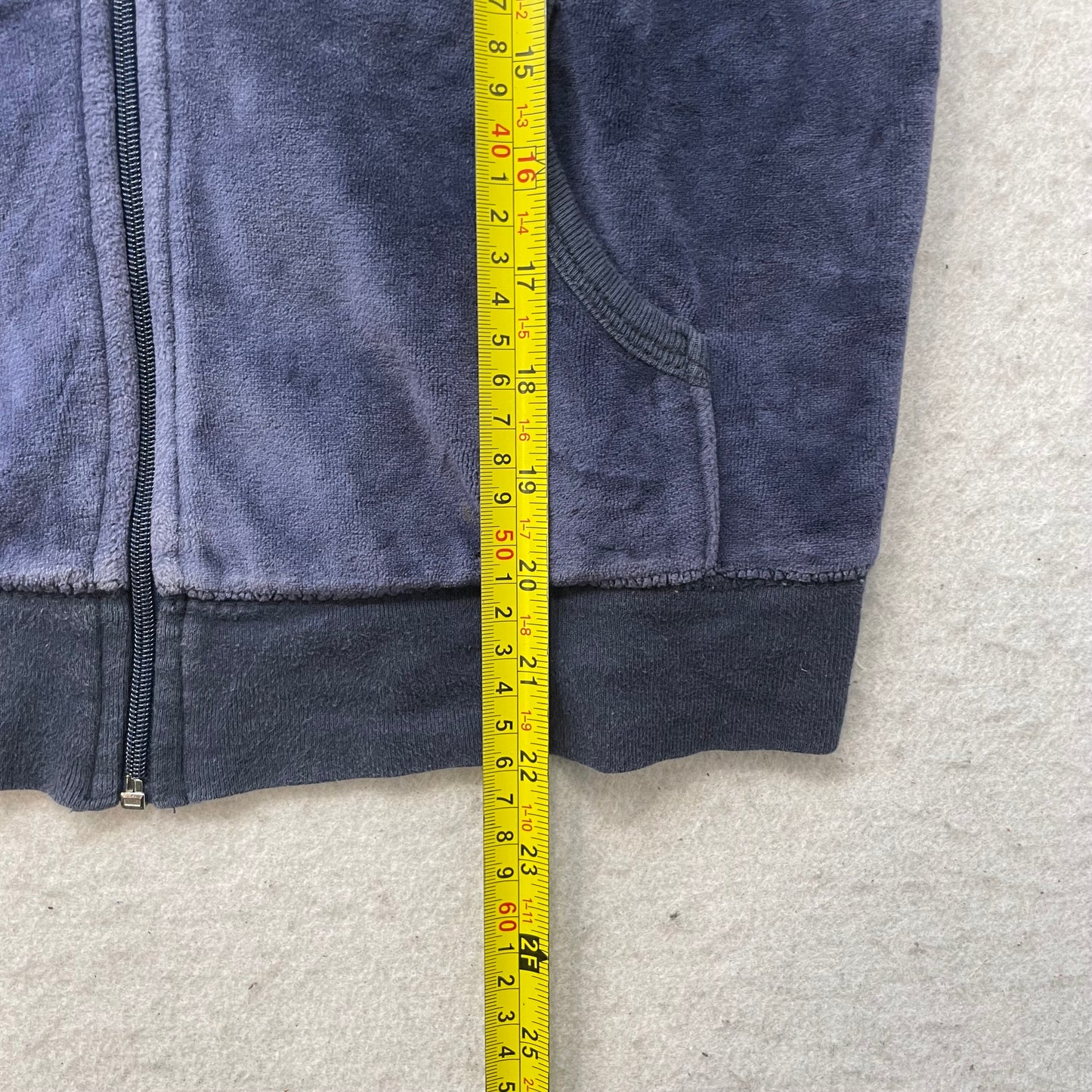Juicy Couture Women's Navy Velour Tracksuit Sets Rhinestones Graphic Logo Size M