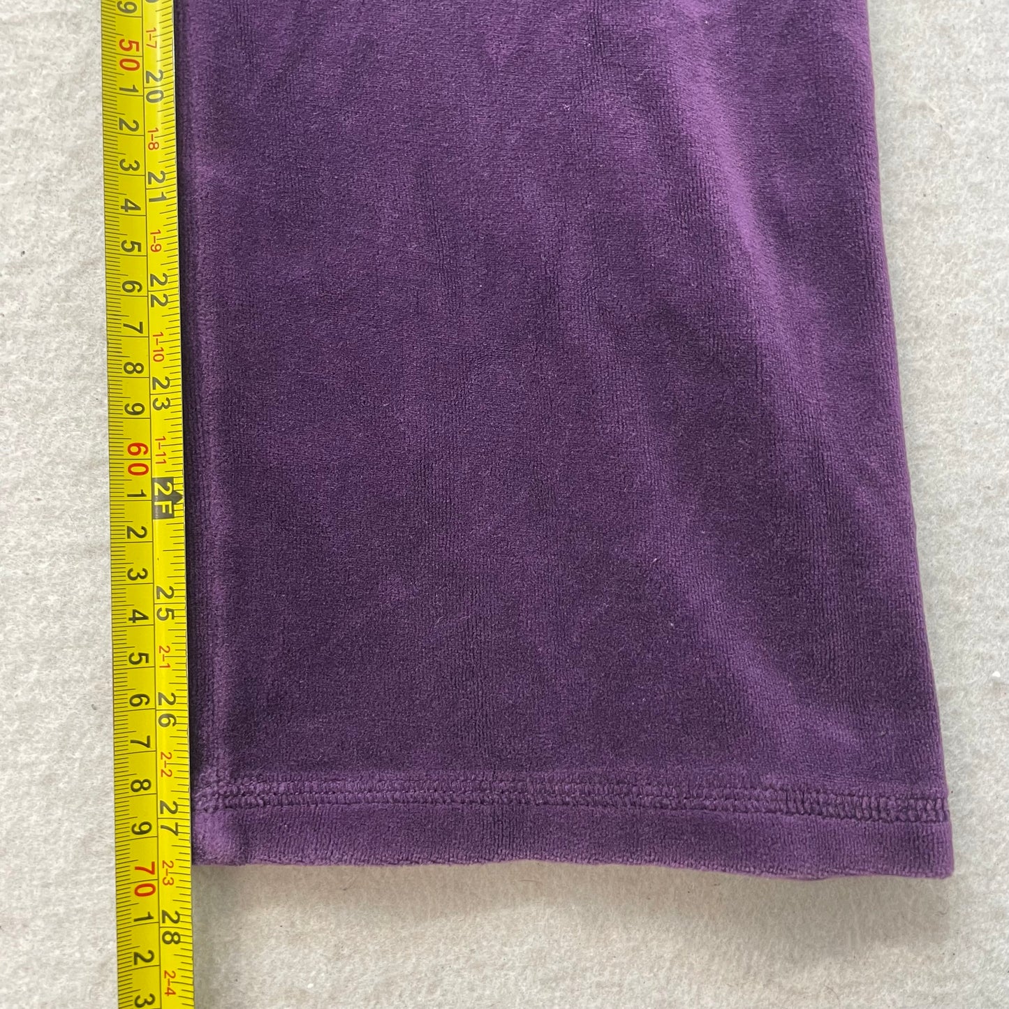 Juicy Couture Women's Deep Purple Velour Flare Leg Track Pant Drawstring Size 12
