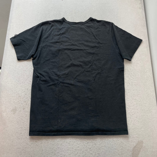 Champion Mens Black Cotton T-Shirt Short Sleeves Graphic Logo Casual Tee Size XL