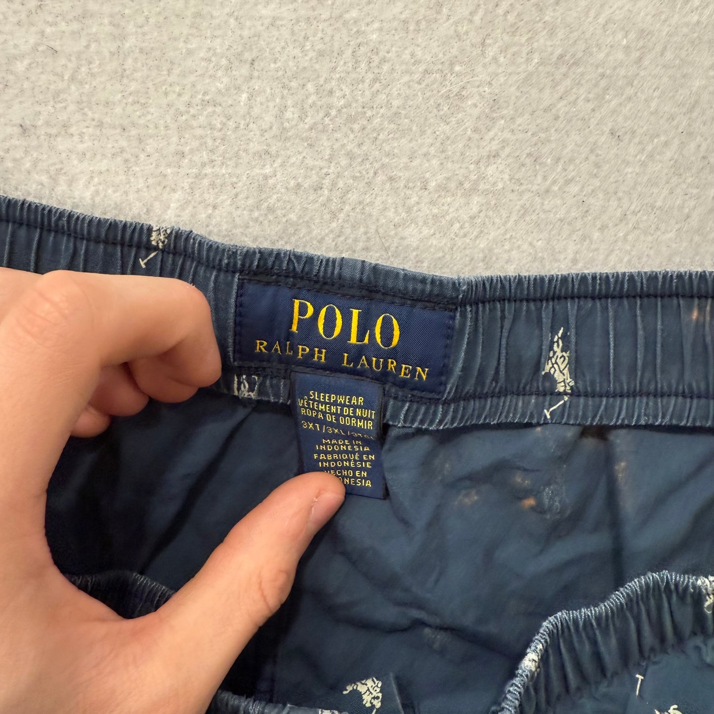 Polo Ralph Lauren Men's Navy Allover Pony Print Pajama Pants Sleepwear Size 3XL