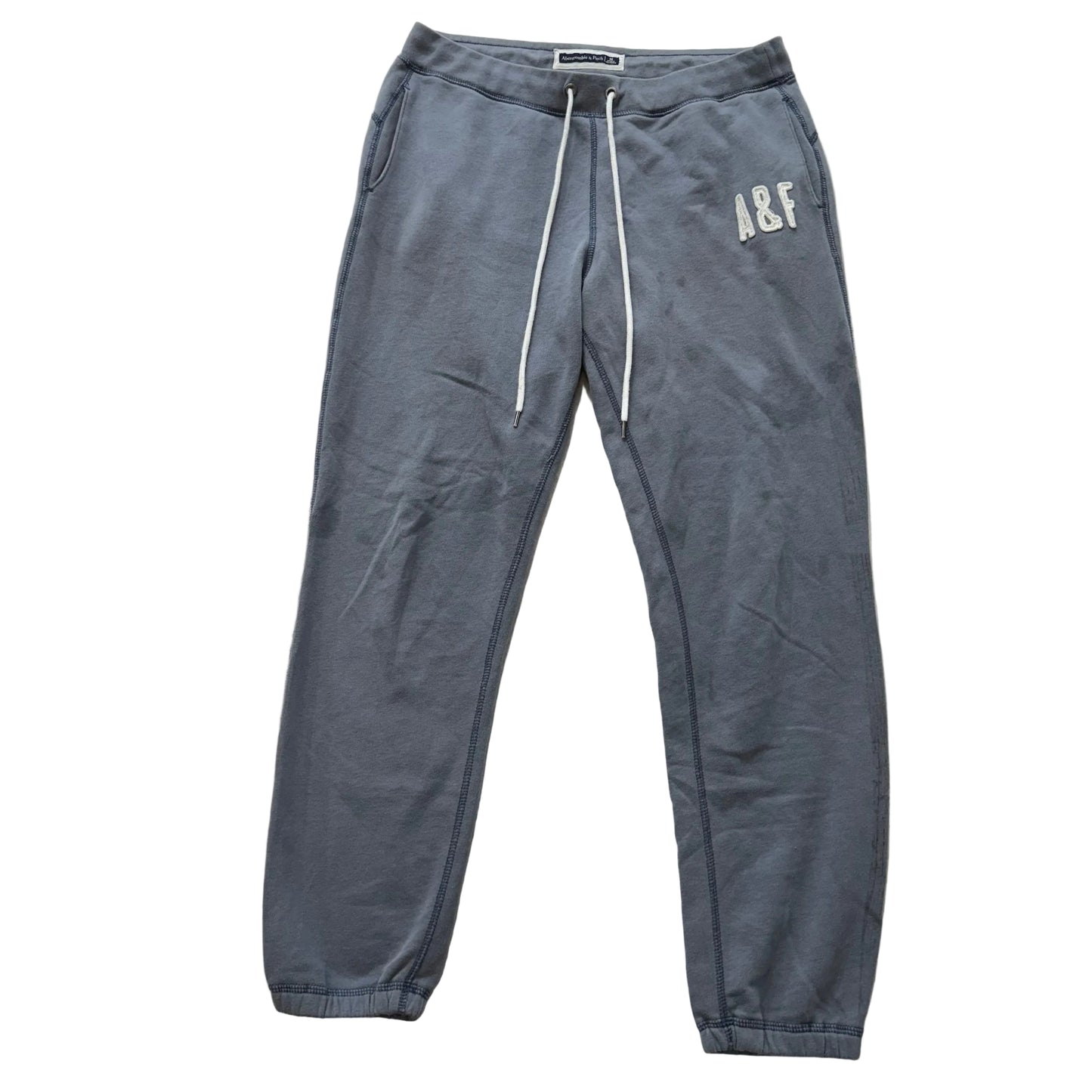 Abercrombie & Fitch A&F Gray Jogger Sweatpants Drawstring Logo Size M