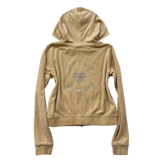 Vintage Juicy Couture “Juicy Forever” beige rhinestone design hoodie size M