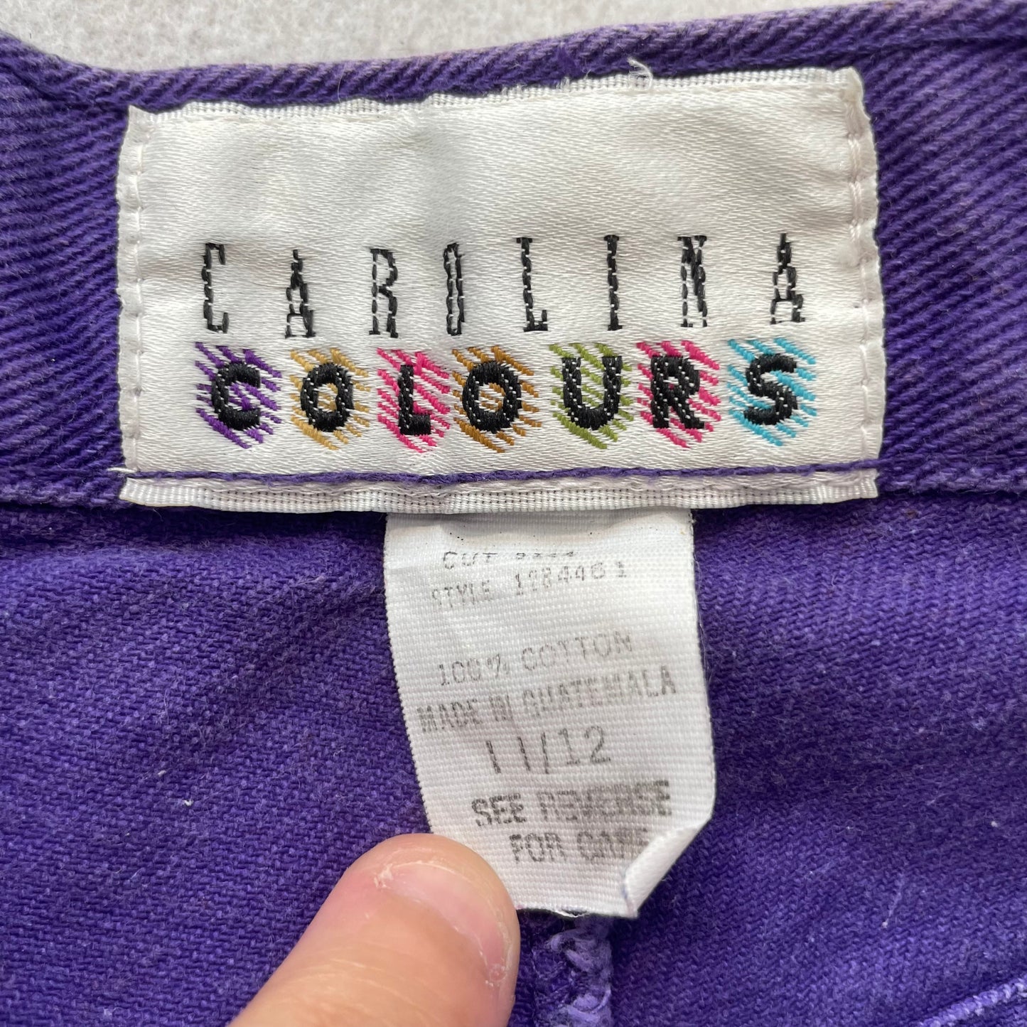 Carolina Colours Women’s Purple 100% Cotton Denim Shorts High Waisted Size 11/12