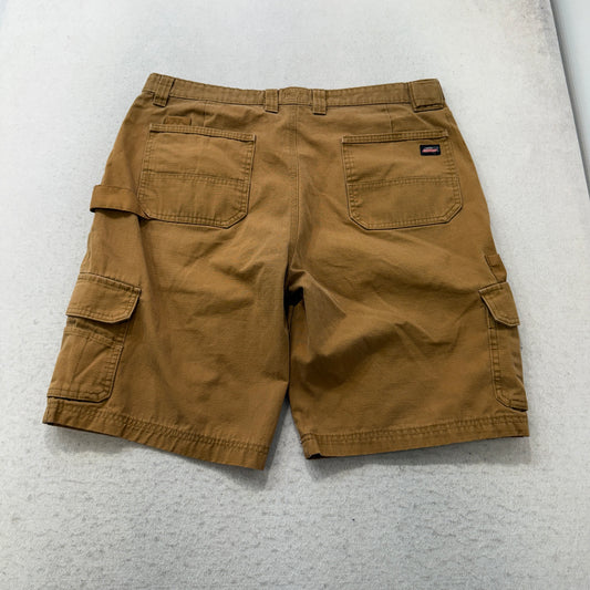 Genuine Dickies Men's Brown Relaxed Fit Cargo Shorts Pocket Classic Logo Size 36