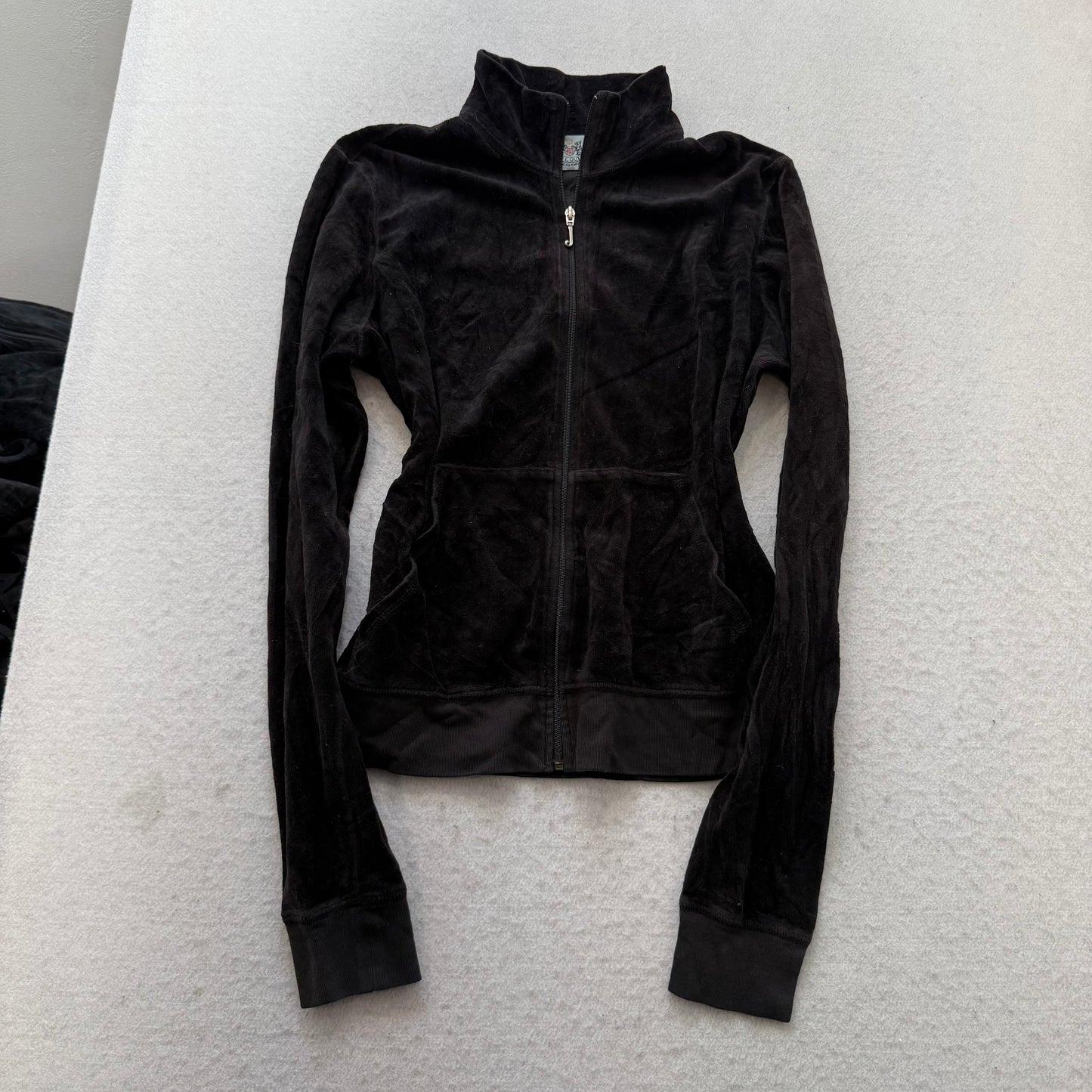 2003 Vtg Juicy Couture Women's Black Velour Tracksuit Set Jacket & Pant Size XL