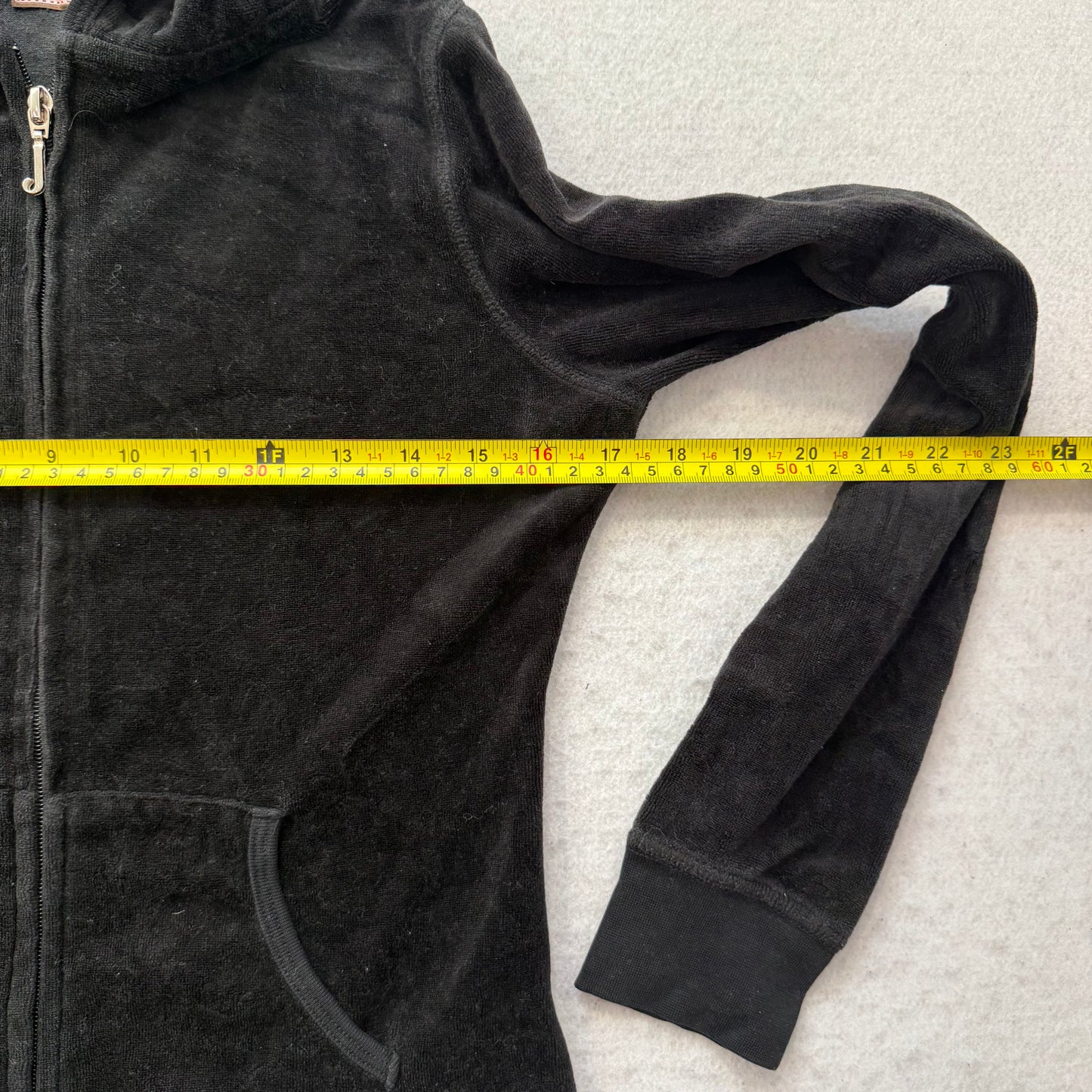 Vintage Juicy Couture Scottie Dogs Womens Black Velour Tracksuit Set Logo Size S