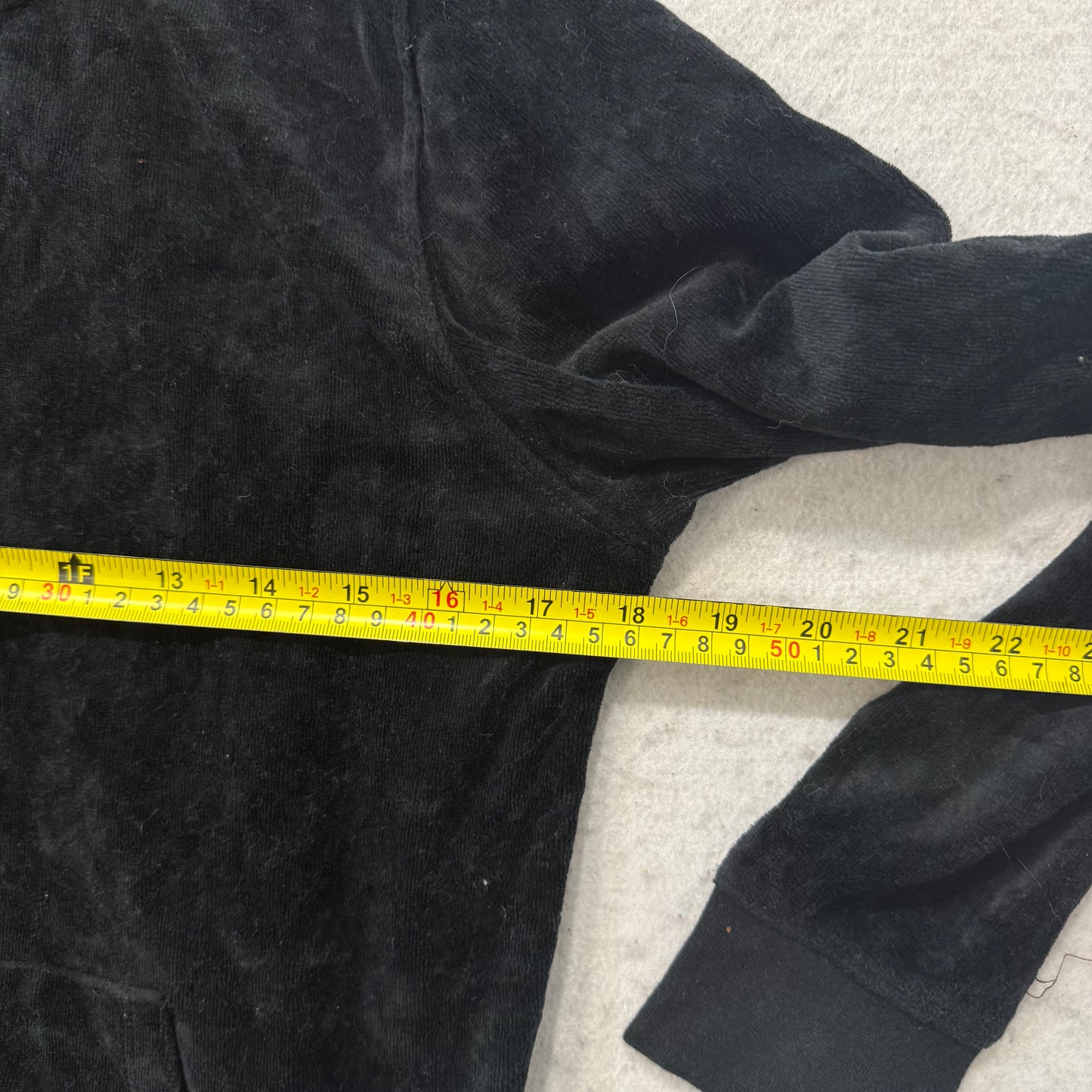 Vintage Juicy Couture Women's Black Velour Zip-Up Hoodie Y2k Drawstring Size S