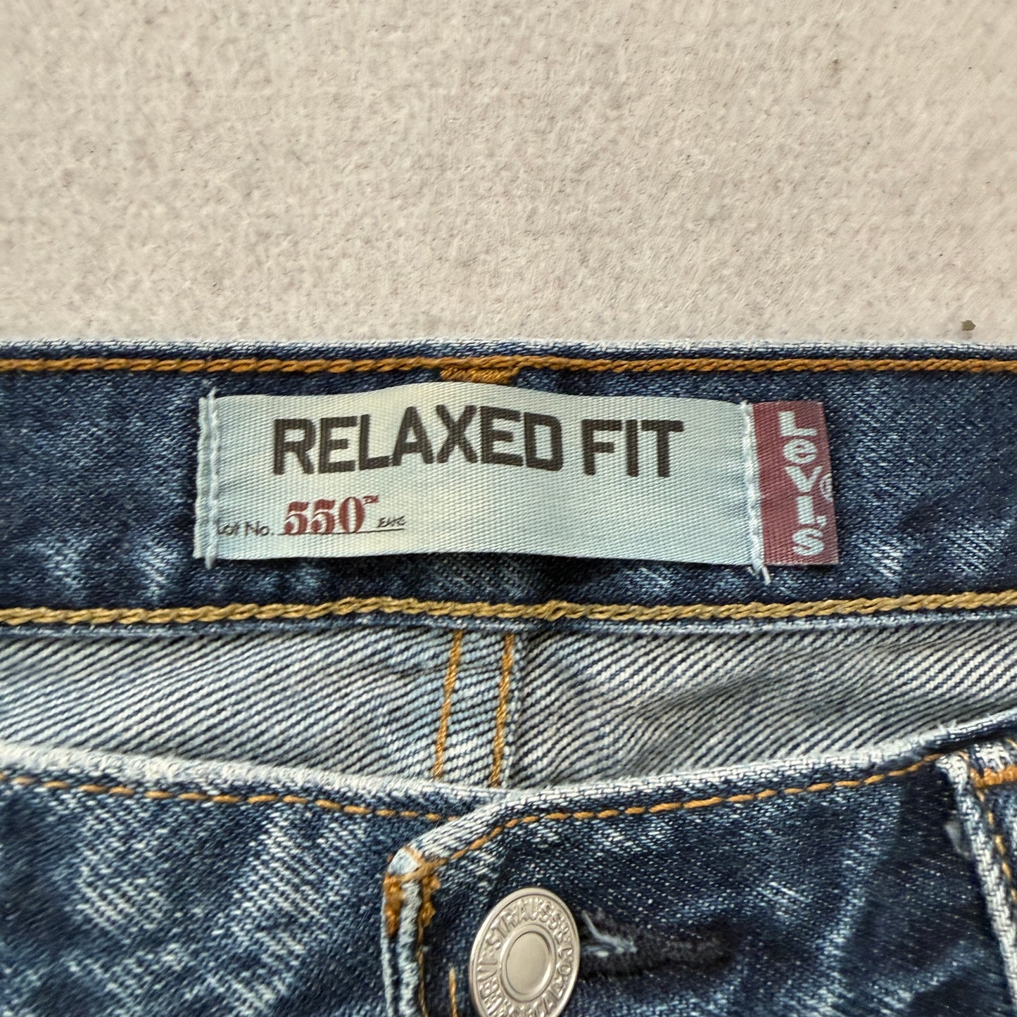 Levi's 550 Mens Blue Relaxed Fit Denim Jeans Zip-Fly Classic Pockets Size 34x30