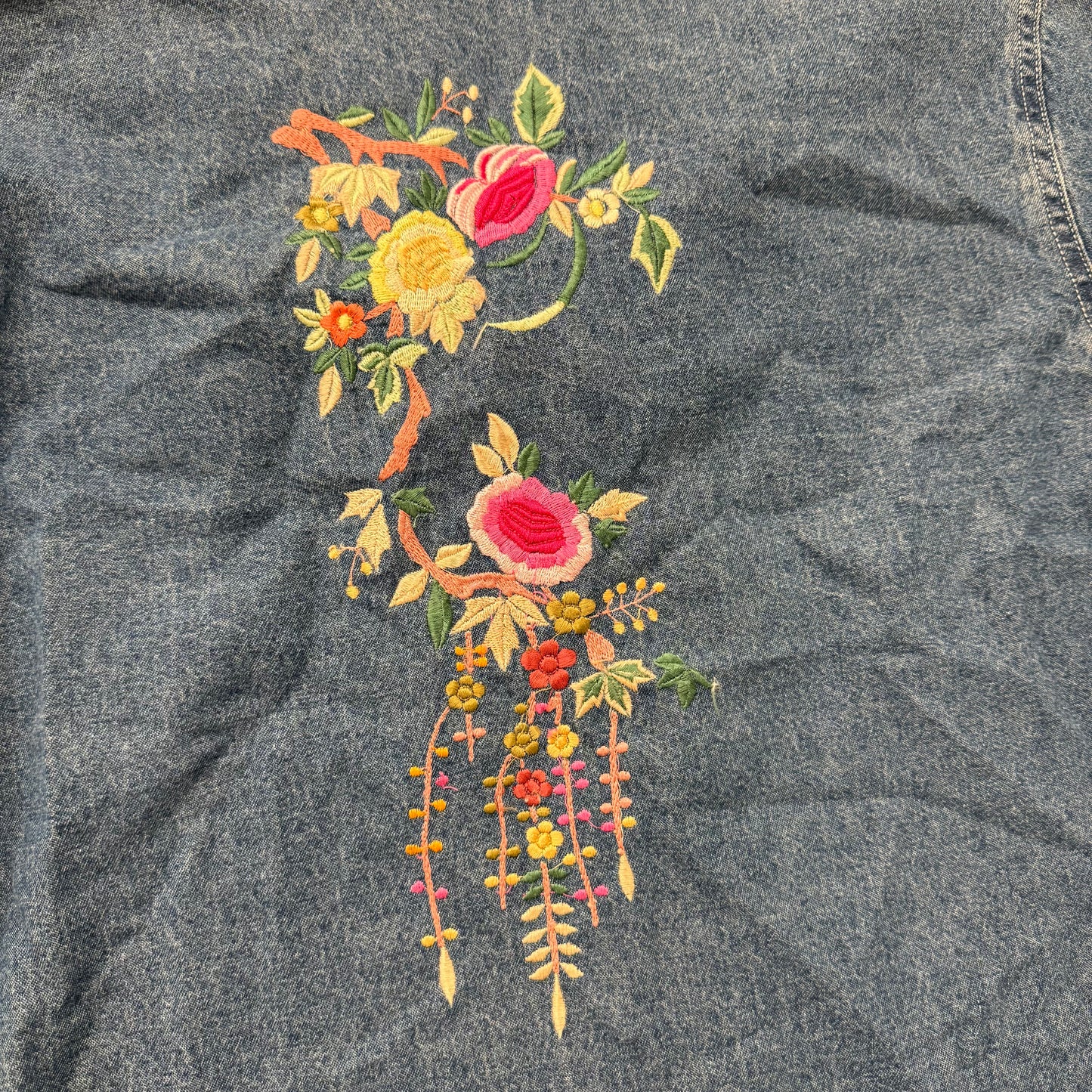 Vintage Draper’s & Damon’s denim embroidered top medium - Clean Curriculums 