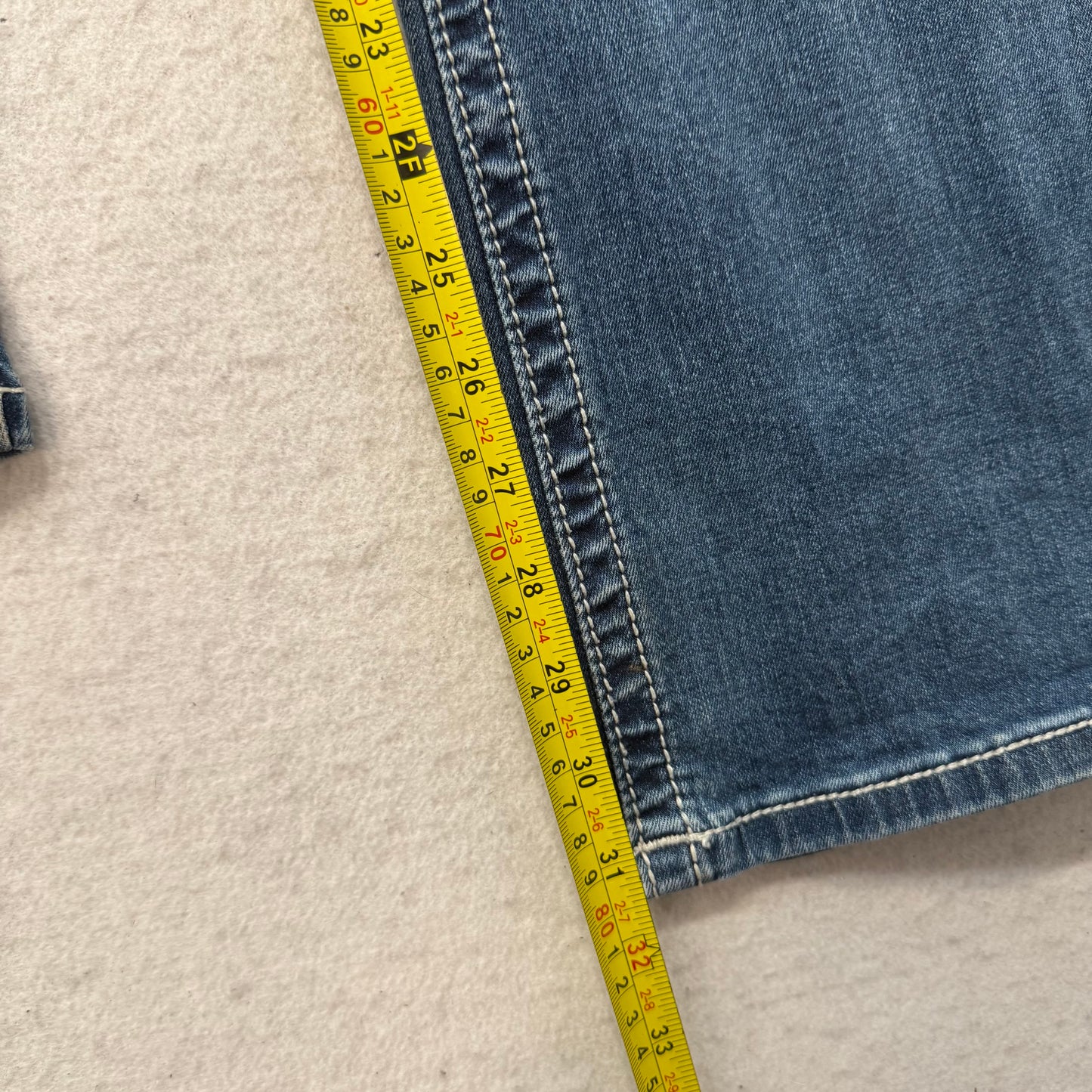 Miss Me Chloe Women's Blue Denim Bootcut Jeans Embellished Flap Pockets Size 30