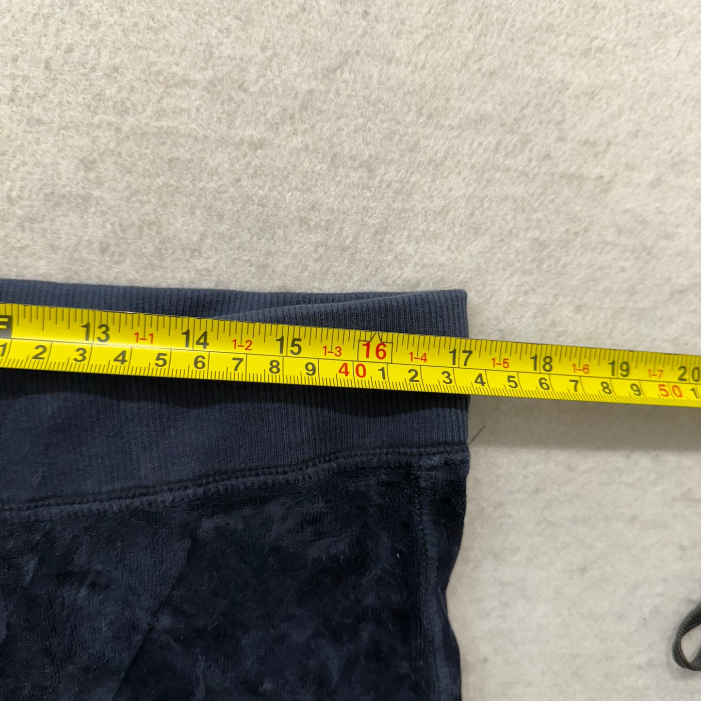 Vintage Juicy Couture Women's Navy Velour Flared Track Pants Loungewear Size L