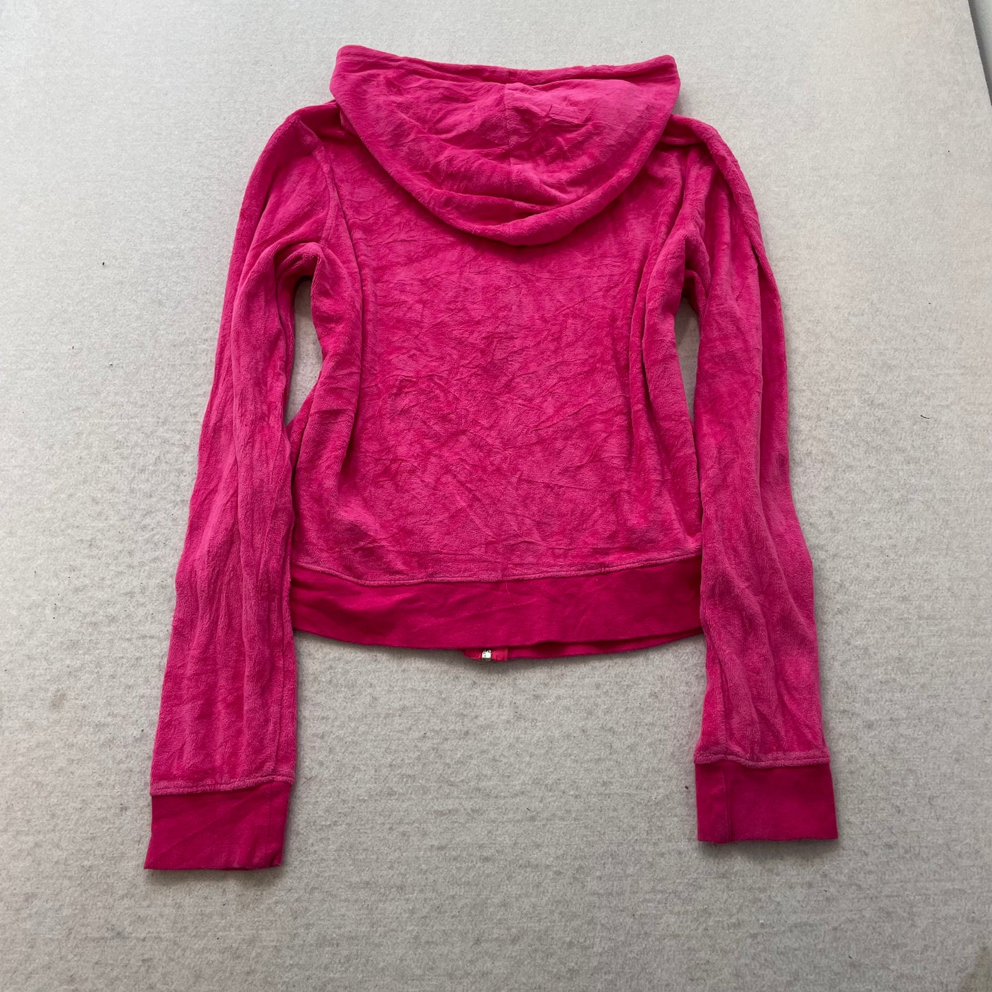 Juicy Couture Pink Velour Tracksuit Set Zip-Up Hoodie & Drawstring Pant Size M/L
