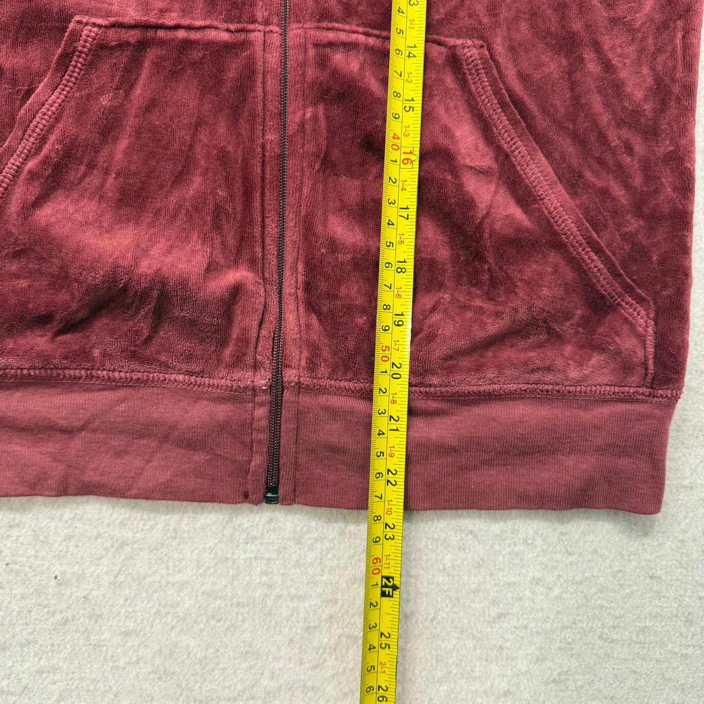 RARE Vtg Juicy Couture Queen of Couture Womens Maroon Velour Track Jacket Size L
