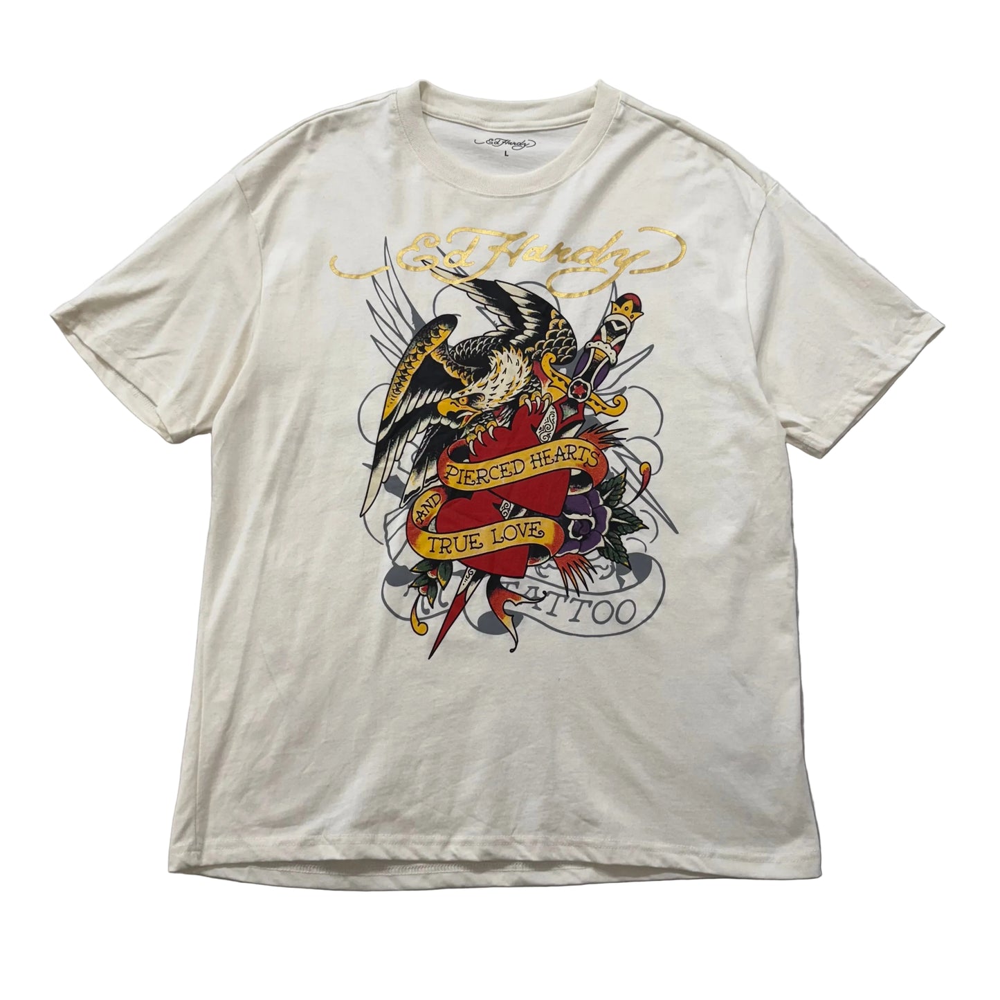 ED HARDY “Pierced Eagle” CREAM GRAPHIC TEE