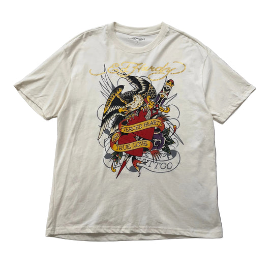 ED HARDY “Pierced Eagle” CREAM GRAPHIC TEE