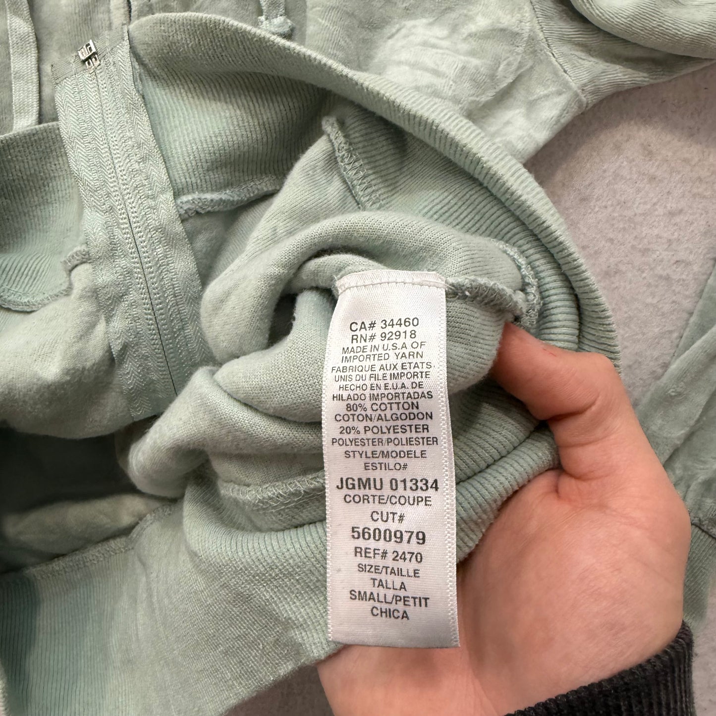Vintage Juicy Couture Women's Sage Green Velour Zip-Up Hoodie Pockets Y2k Size S