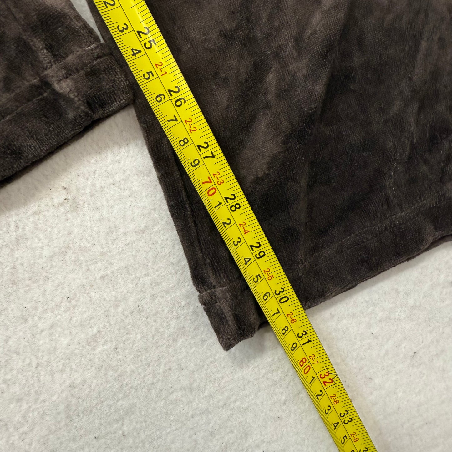 Juicy Couture Black Velour Flared Track Pants Back Pockets Drawstring Size S