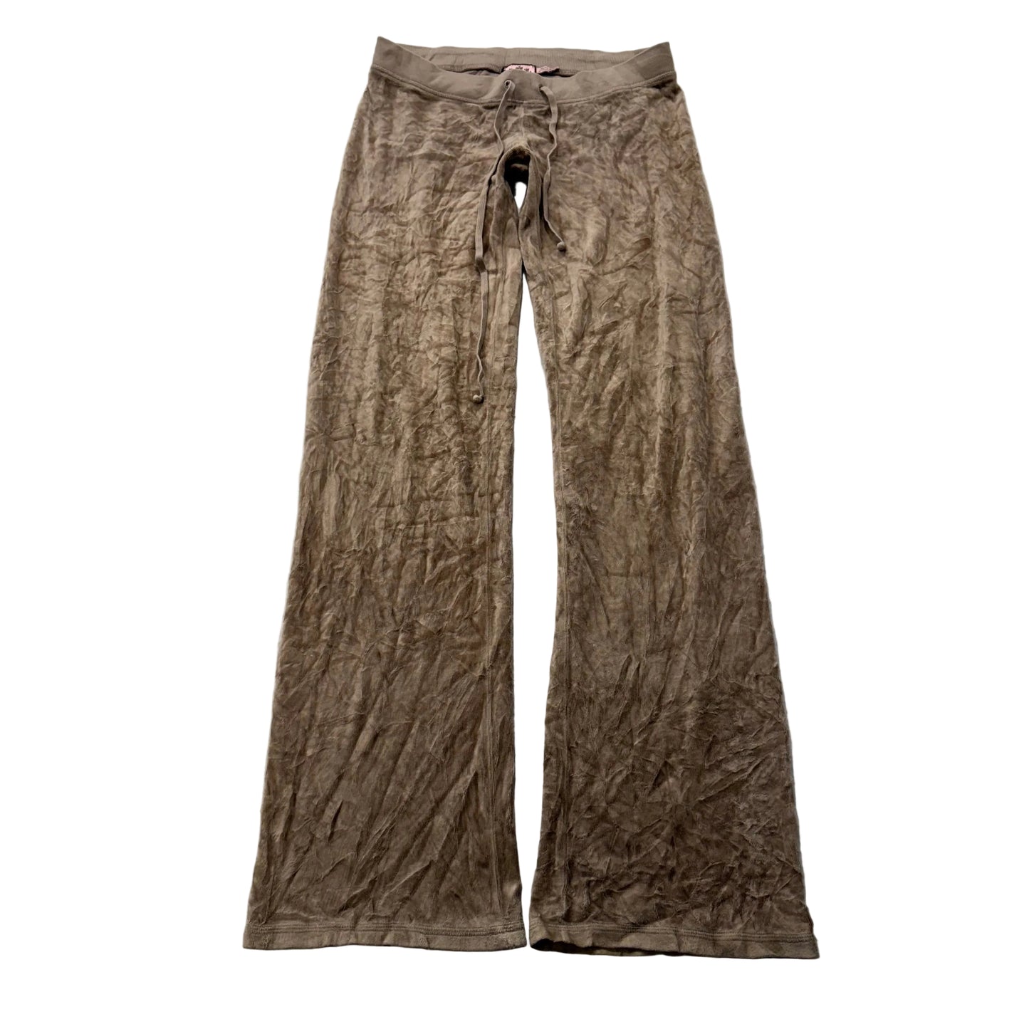 Juicy Couture Women's Camel Velour Flared Track Pant Loungewear Low Rise Size P
