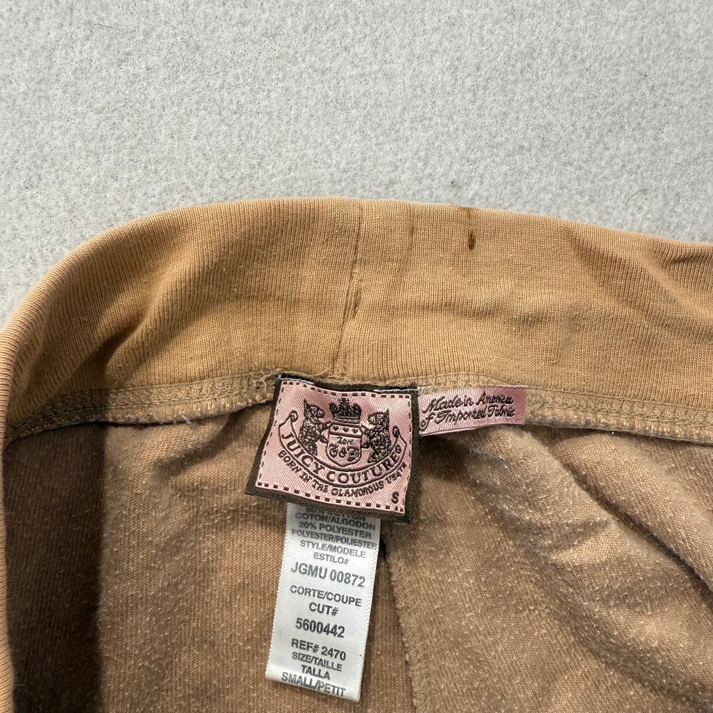 Vintage Juicy Couture Women's Camel Velour Flared Track Pant Drawstring Size S