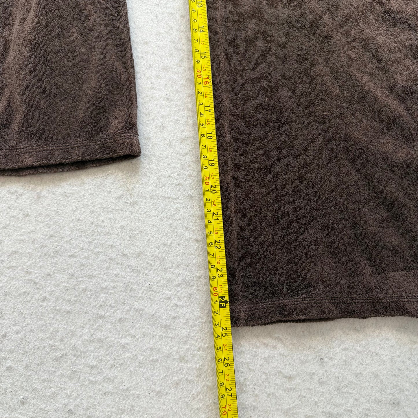 Vintage Juicy Couture Women's Dark Brown Terry Cloth Wide Leg Capris Pant Size L