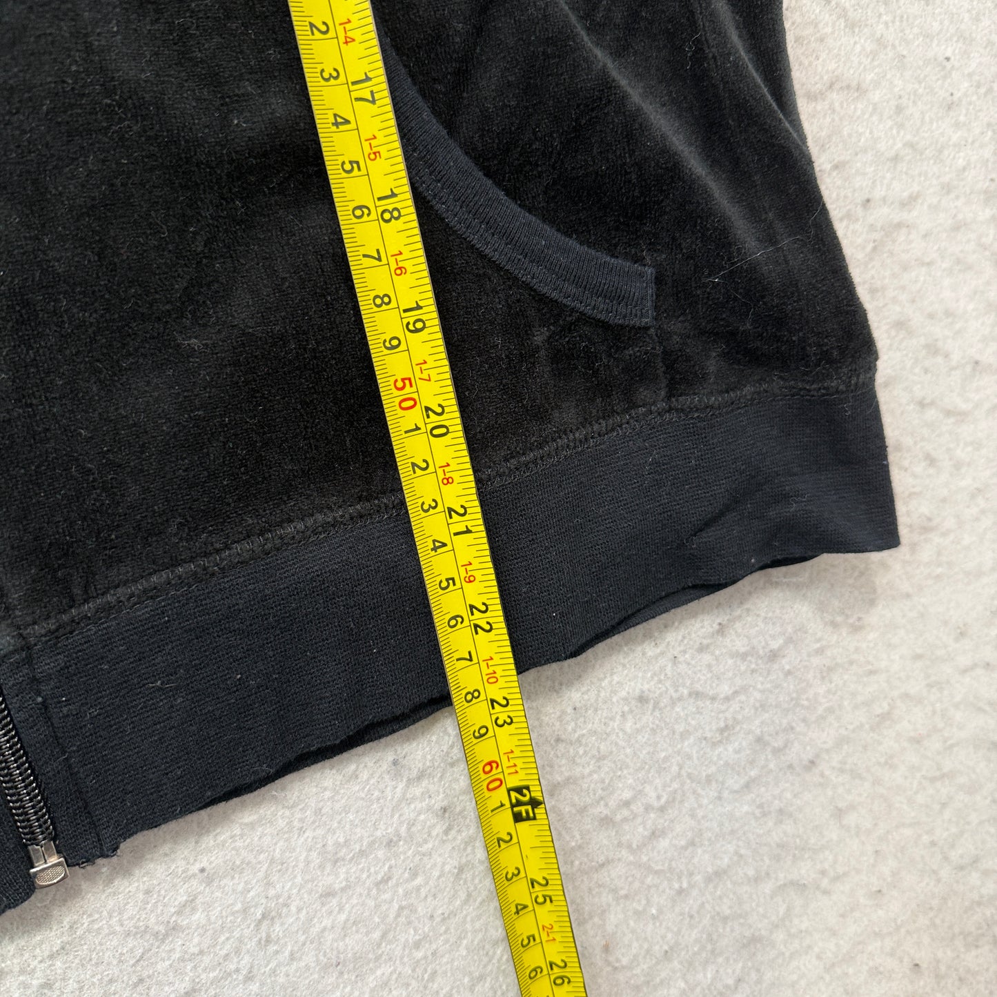 Vintage Juicy Couture Women's Black Velour Tracksuit Set Hoodie & Pants Size L