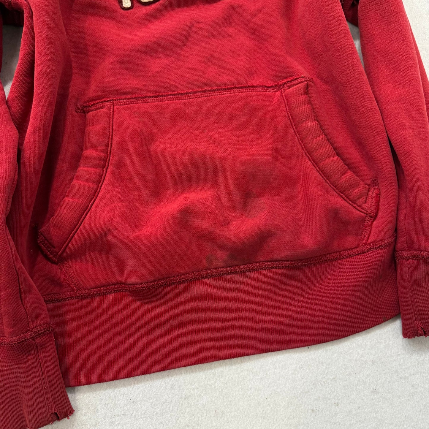 Abercrombie & Fitch "1892" Red Pull-On Hoodie Kangaroo Pockets Classic Size XL