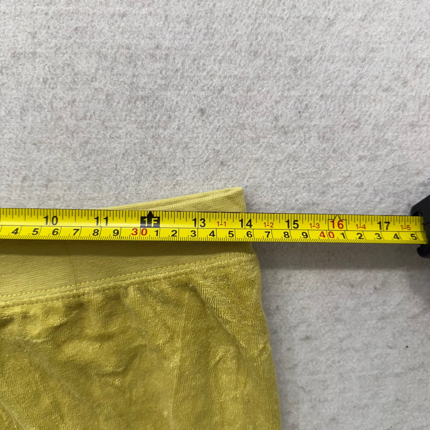 Juicy Couture Women's Yellow Velour Straight Wide Leg Track Pant Low Rise Size S