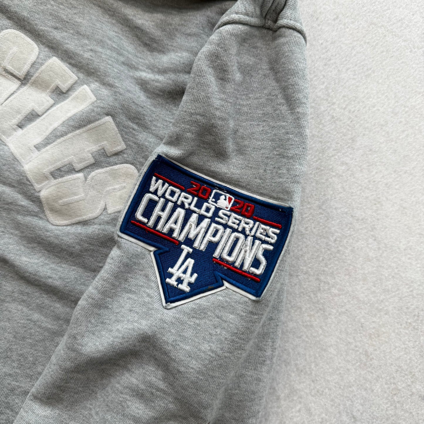 Pro Standard Men's Heather Gray Cotton LA Dodgers Pullover Hoodie Graphic Size L