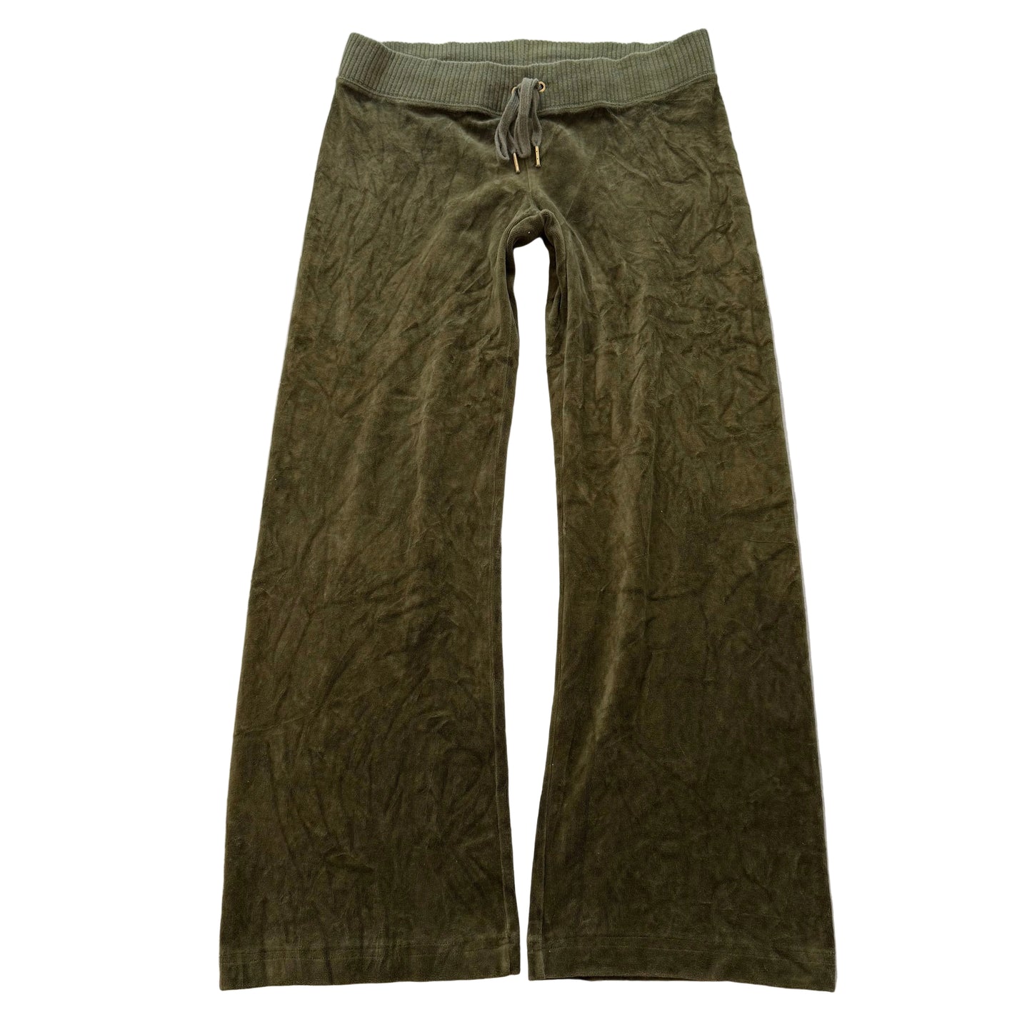 Juicy Couture Women's Olive Green Flared Leg Track Pant Drawstring Casual Size M