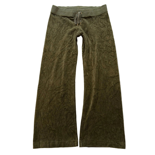 Juicy Couture Women's Olive Green Flared Leg Track Pant Drawstring Casual Size M