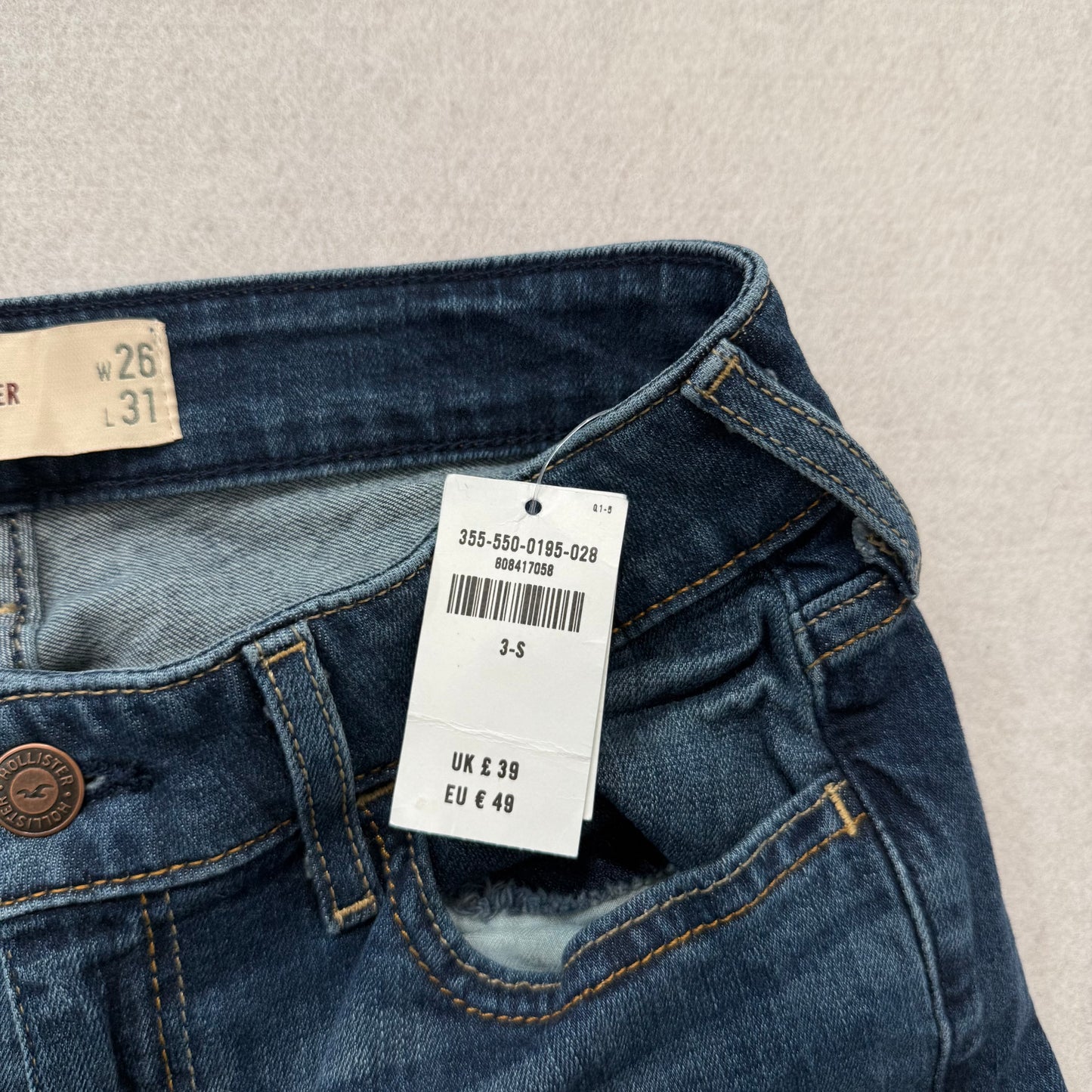 Hollister Low Rise Bootcut Dark Blue Denim Jeans Y2K NWT Size S