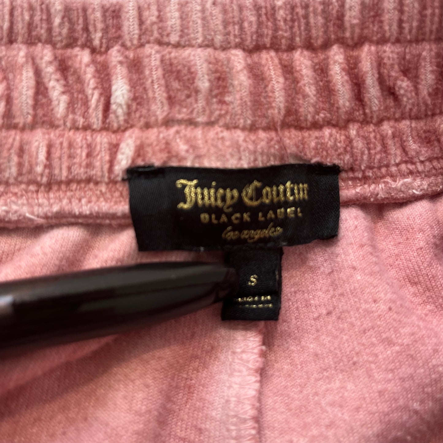 Juicy Couture Women's Light Pink Velour Jogger Sweatpants Black Label Size S