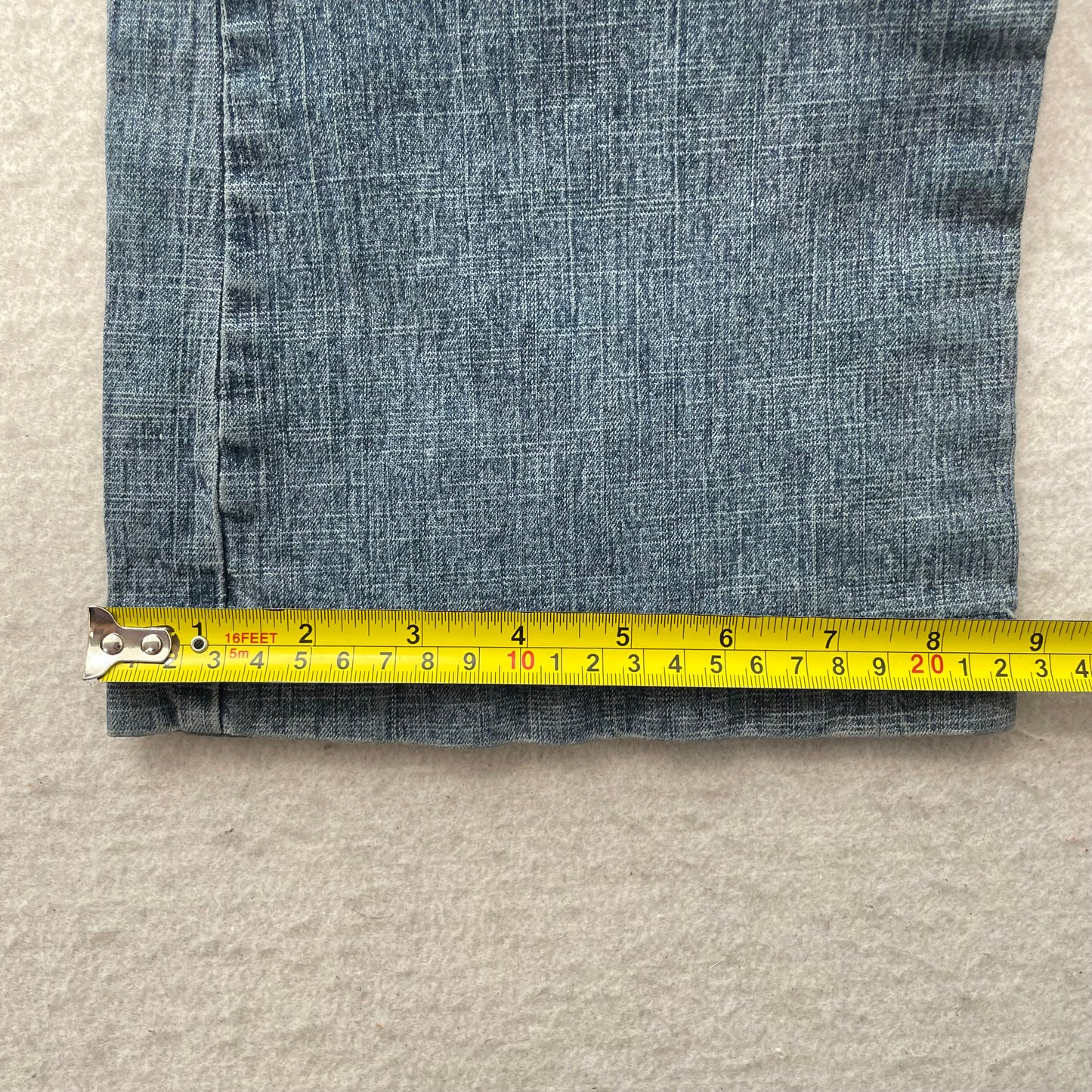 South Pole Junior Collection Blue Denim Flare Jeans Graphic Script Logo Size 13