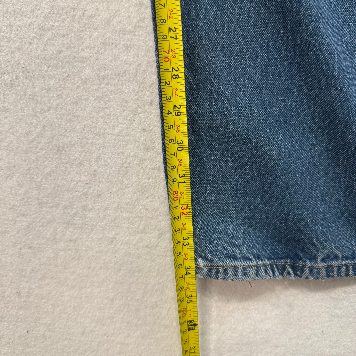 Vintage Prison Blues Men's Blue Denim Double Knee Carpenter Work Jeans Size 37