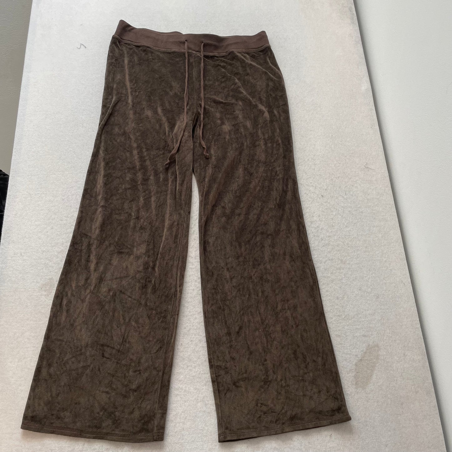 Juicy Couture Women's Brown Velour Flared Leg Track Pant Loungewear Y2k Size XL