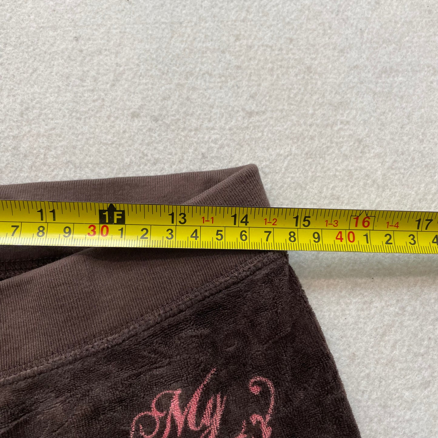 Vintage Juicy Couture Women's Dark Brown Velour Flared Track Pant Drawstring - S