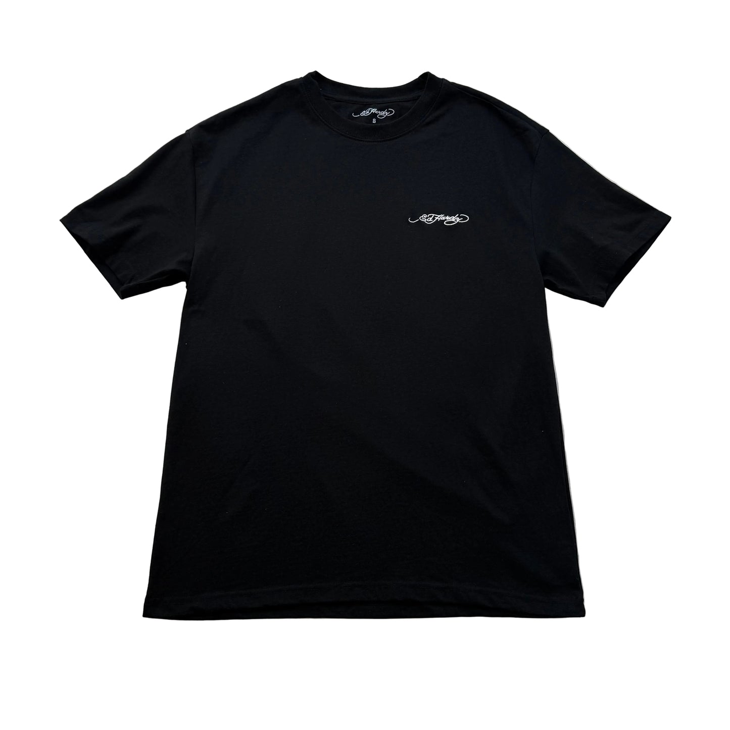 ED HARDY EMBROIDERED LOGO BLACK TEE