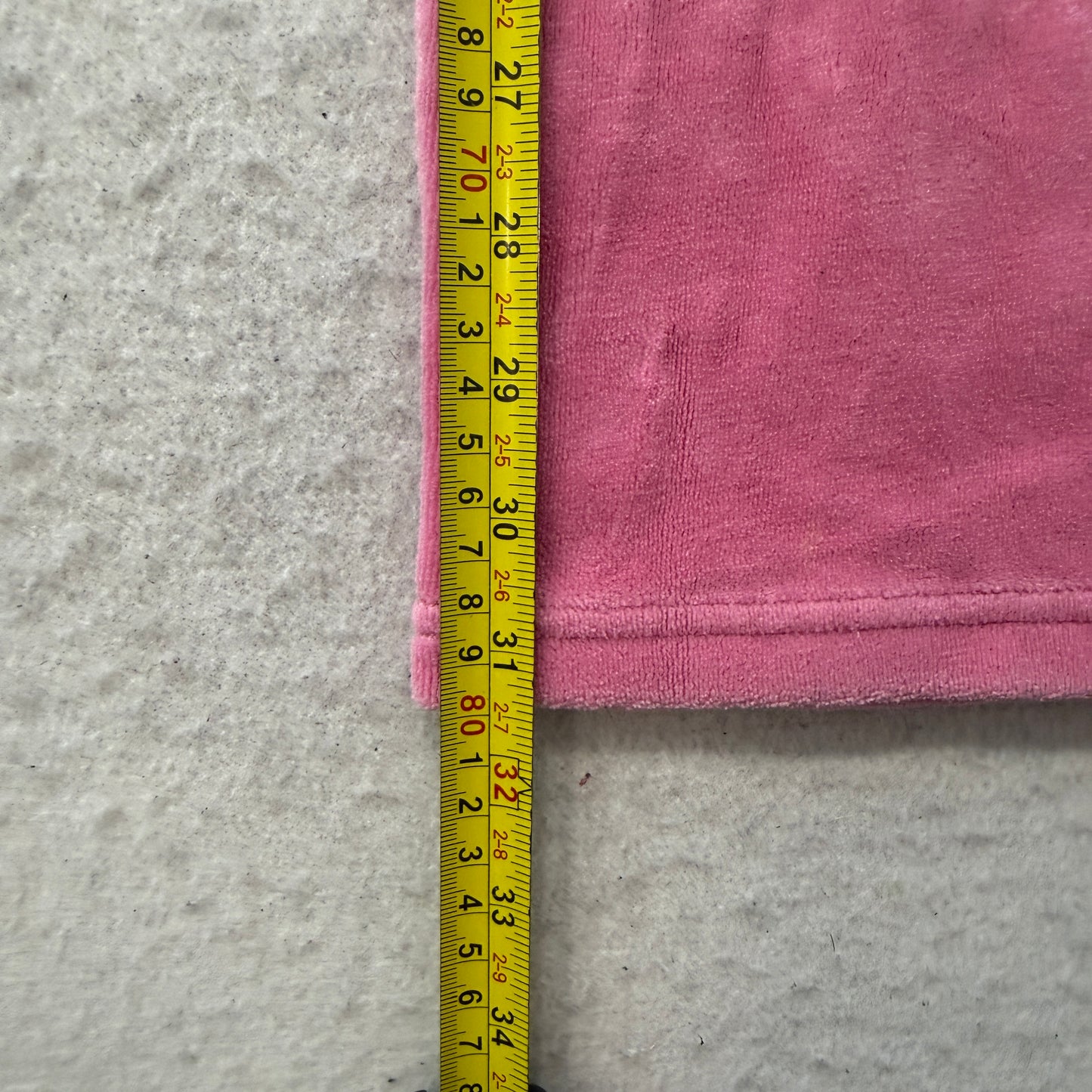 Juicy Couture Women's Rose Pink Velour Flared Track Pants Drawstring Logo Size S