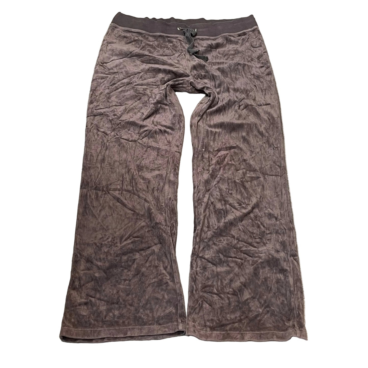 Juicy Couture Womens Dusty Mauve Velour Flared Leg Track Pant Drawstring Size XL